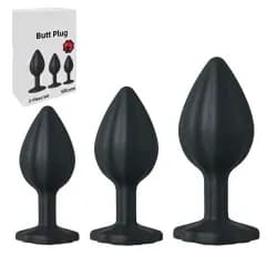 BUTT PLUG 3 PIECE RELIEF RED