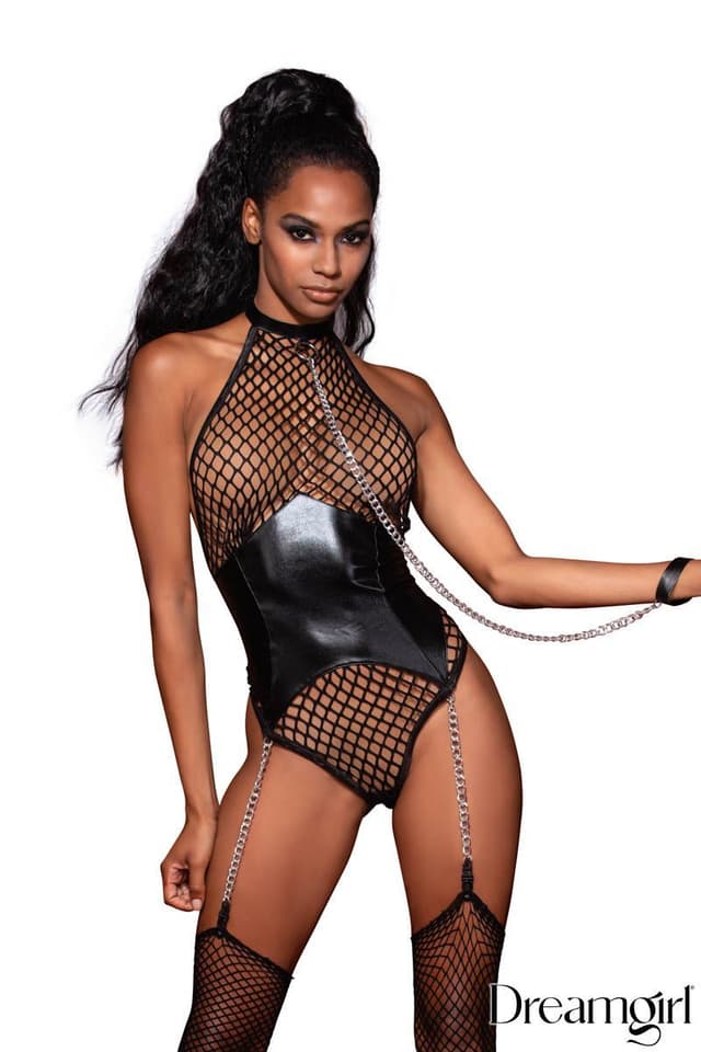 DG12495 - Fetish Garter Teddy - Queen Size image