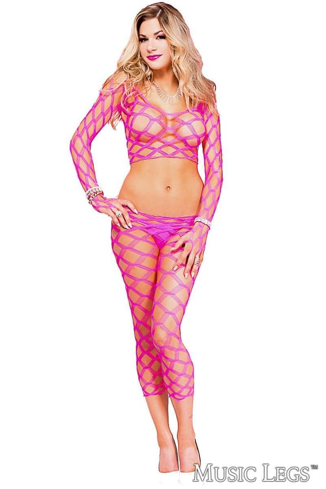 ML9309 - Double Net Top & Pants - One Size image