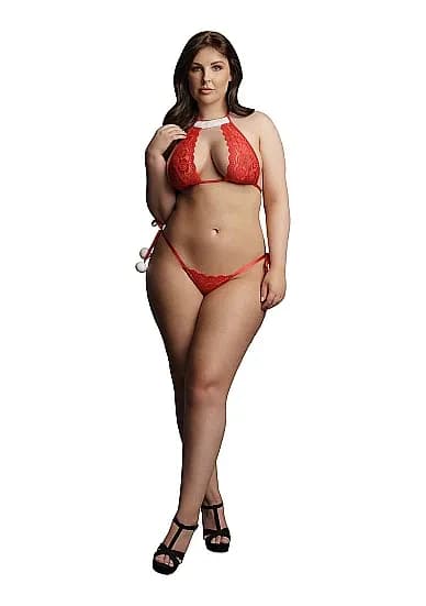 Snow Angel Lace Lingerie Set- Plus Size- Le Desir image