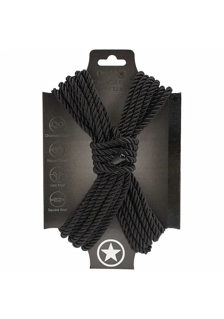 Ouch! Bondage Rope - 10 Meter - Nylon - Black